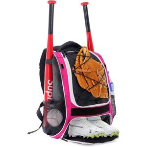 Youth Baseball Bag - Bat Backpack for Baseball, T-Ball & Softball Equipment